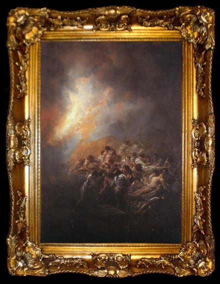 framed  Francisco de Goya The Fire, ta009-2